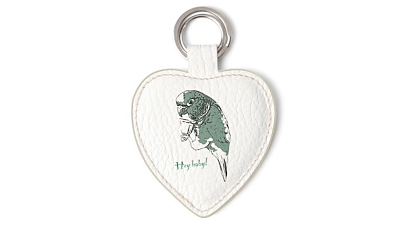 Keyring Faux Leather Heart