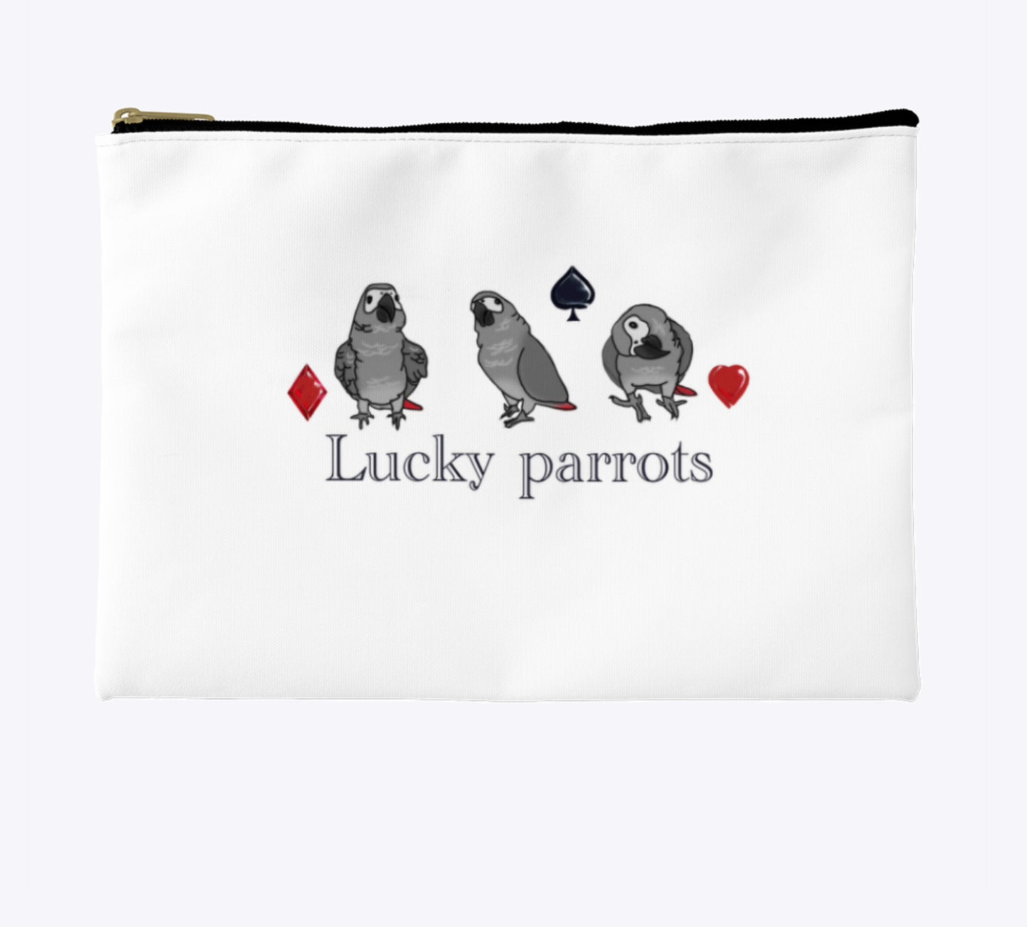 Gambling Lucky Parrots zip pouch