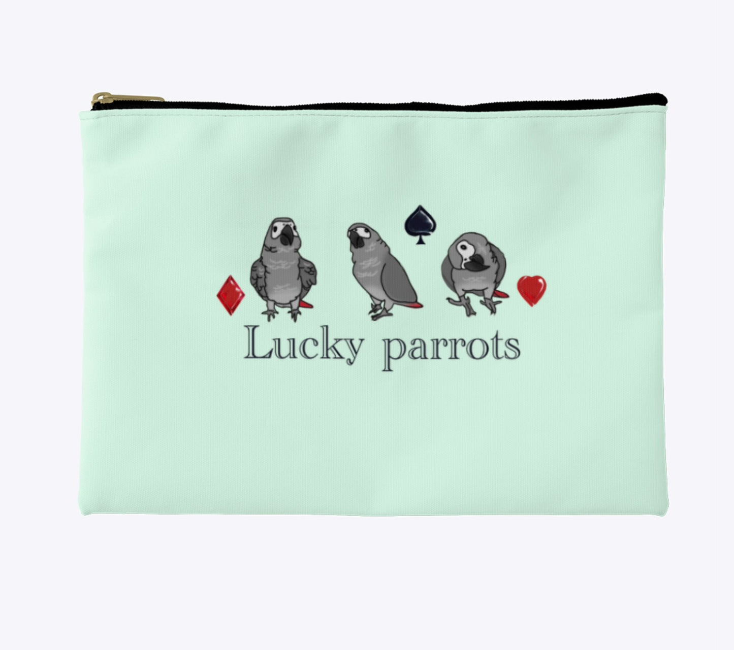 Gambling Lucky Parrots zip pouch