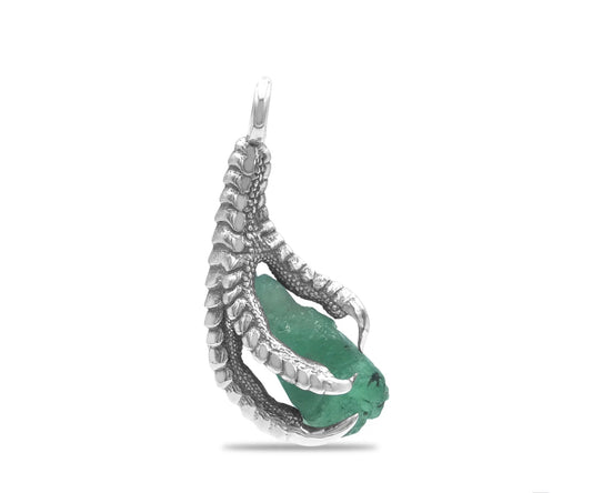 AG Claw Emerald pendant in sterling silver